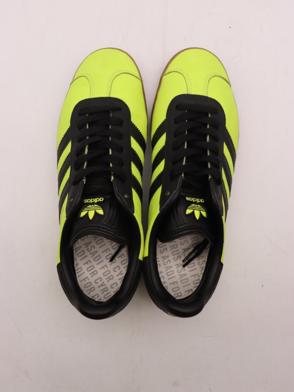 Mi Adidas Gazelle Neon Green Black Men's 9.5 Athletic Sneakers Lace Up BY2985 - Picture 7 of 9